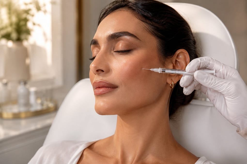 Sculptra biostimulator vial vs hyaluronic acid filler vial, ALGM Beauty Bar Van Nuys